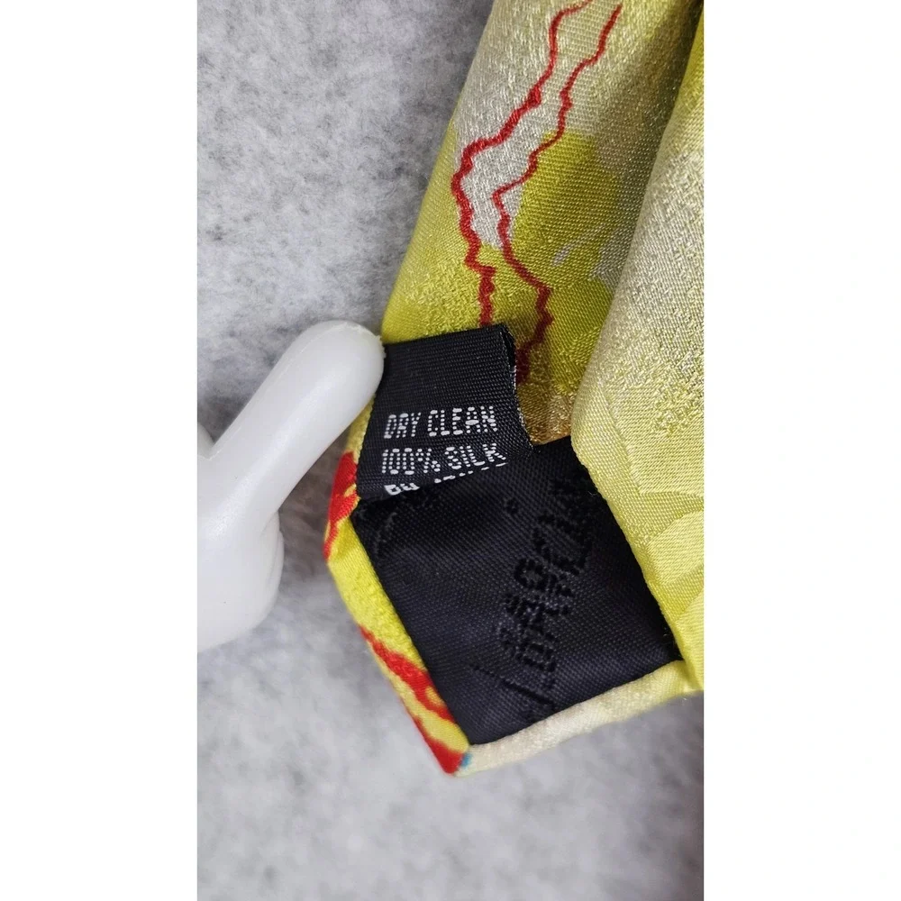 J. Garcia Capillaries Silk Tie Grateful Dead Mens Yellow Red Collection Abstract